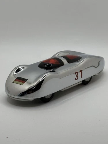 Schylling Vintage Metal Wind-Up Race Car #31 German Flag Silver Toy