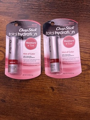 2 ChapStick Total Hydration Moisture + Tint Merlot Tinted Lip Balm Tube 