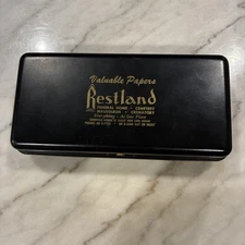 Vintage Restland Funeral Home Metal Lock Box  Dallas Texas 1950 “Valuable Papers