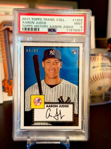 ⭐️ AARON JUDGE 2017 TOPPS TRANSCENDENT #1952 PSA 9 RC SP /87 AUTO FACSIMILE 🔥