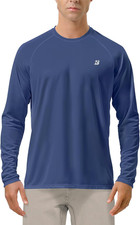 Mens UPF 50 UV Sun Protection Shirts Outdoor Long Sleeve SPF Rash Guard for Fis