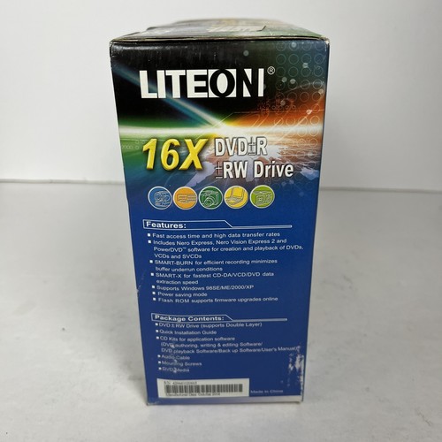 Lecteur optique interne de bureau Lite-On 16X DVD±R DVD±RW double couche IDE neuf boîte - Photo 4/9