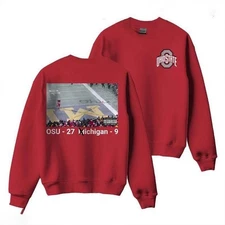 Brutus Ohio State Snow Fan Football Crewneck, Erase The M Ohio State Rivalry Tee