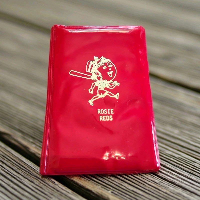 HTF Vintage Rosie Reds Red Vinyl ID & Card Holder Wallet w/ Clear Sleeves