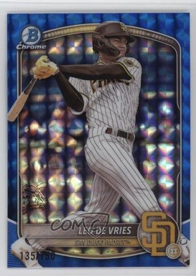 2025 Bowman Chrome Prospects Blue Geometric Refractor 135/150 Leo De Vries 09an