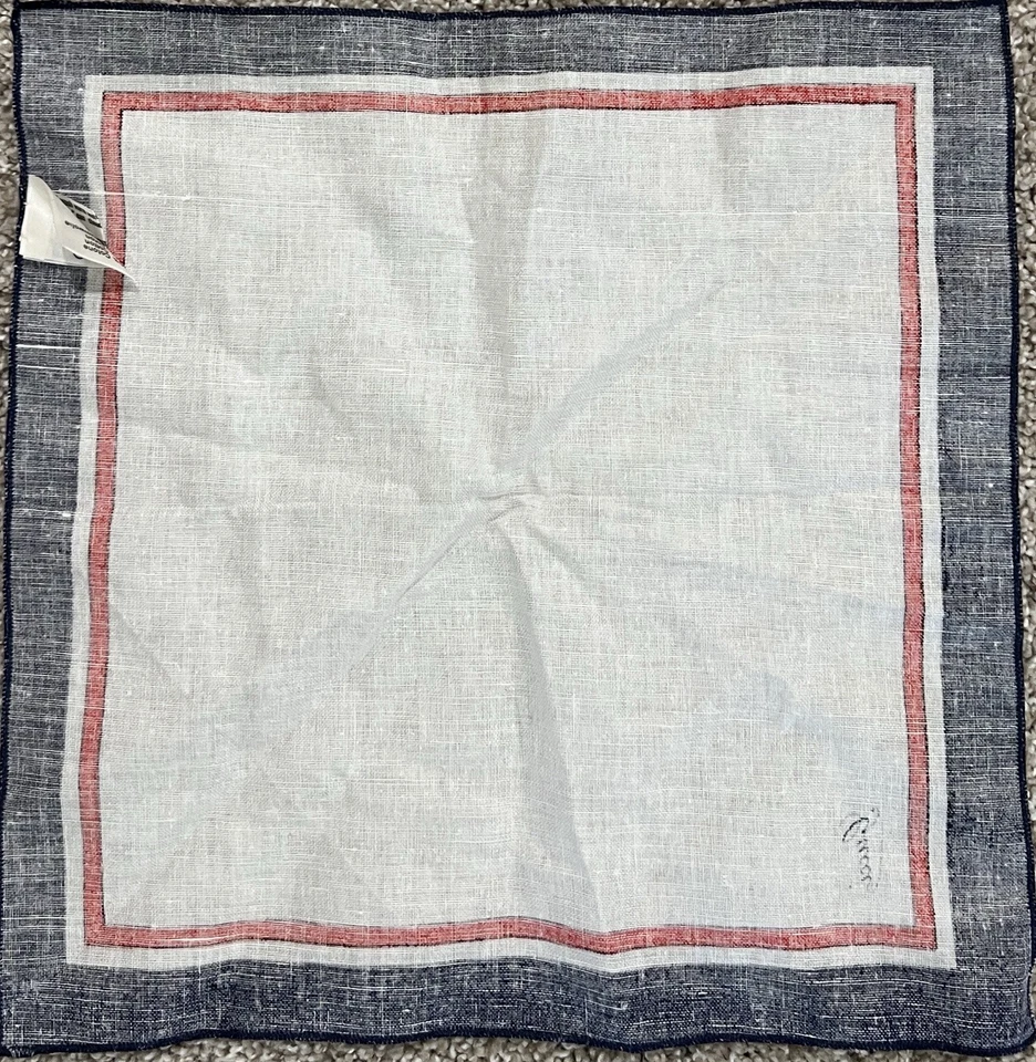 Vintage GUCCI Red White And Blue Napkin 14x14 Italy - Image 3 of 4