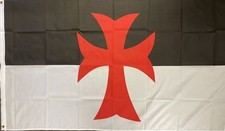 Templerkreuz schwarz weiß Flagge 150x90 cm preiswerte Ritter Fahne 2 Metallösen
