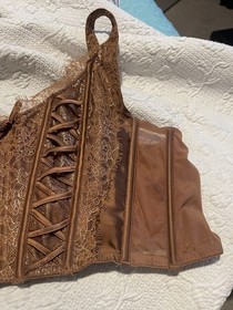 Victoria&rsquo;s Secret Sz XL Very sexy Caramel Kiss Brown Corset Bustier Unlined 