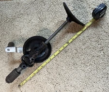 Antique Stanley #743 16” Hand Crank Eggbeater Drill Tool 2-Speed Gearing USA
