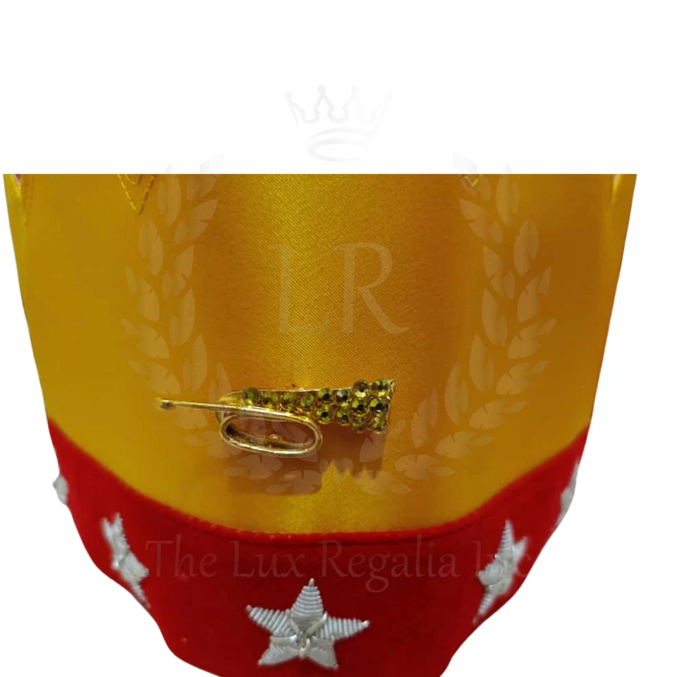 Masonic Regalia Heronies of Jericho Cloth Crown Metal Emblem Embroidered Stars - Image 3 of 4