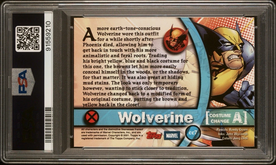 2001 Topps Marvel Legends Costume Change #7 Wolverine PSA 10 💎 🔥 RARE 🔥 - Image 3 of 3