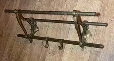 Ancien Rare porte Manteau Chapeau 2 patere Crochet Vestiaire SNCF Bronze Laiton