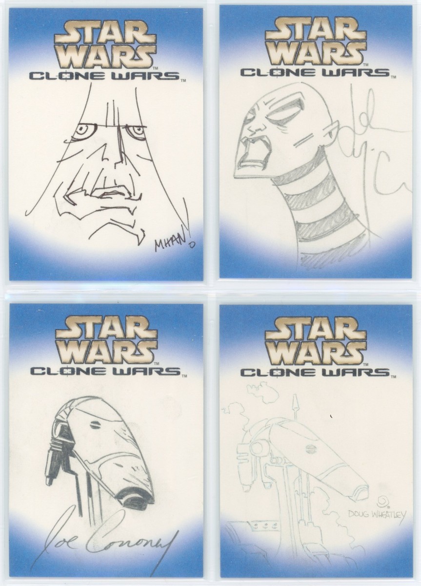 2004 Topps Star Wars Clone Wars Sketch Card Full Set