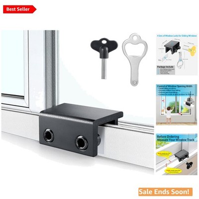Durable 4 Pack Window Locks with Key for Sliding Doors - Protect Your Home