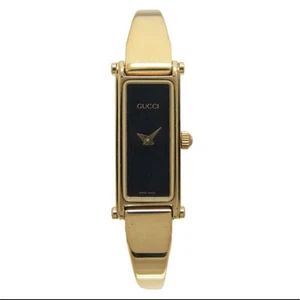 Montre Gucci 1500L Quartz Femme Cadran Noir Fabrication Suisse Rectangle Sans Boîte