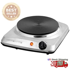 1000W Electric Cooktop: 7.25" Cast Iron Hot Plate & Easy Clean Base