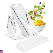 Swissmar V-Prep™ Mandoline Slicer – Julienne, Shred, Cube & Slice – White Design