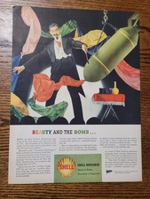 VTG 1944 Orig Magazine Ad Shell Gas Gasoline Beauty And The Bomb