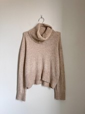 Other Stories Alpaca Wool Blend Turtleneck Sweater in Heather Sand Size SMALL