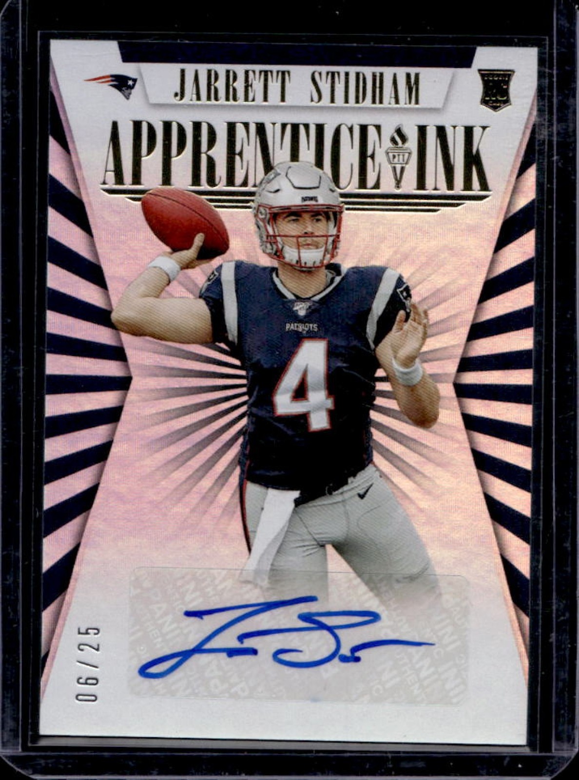 Jarrett Stidham Panini Passing the Torch Apprentice Ink #AIJS Gold