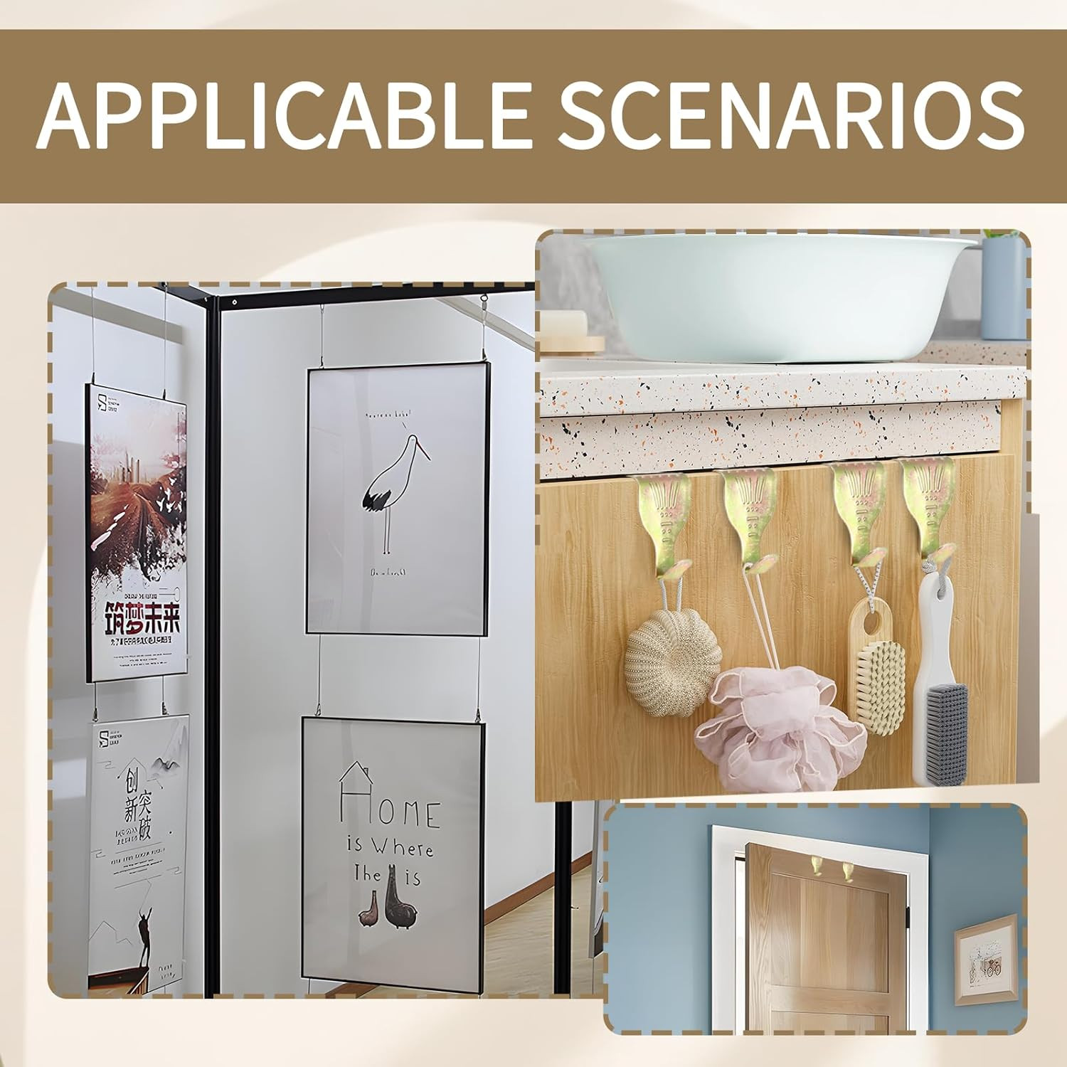 72 Pcs Metal Picture Rail Hooks S Shaped Molding Hangers Photo Frame Hooks