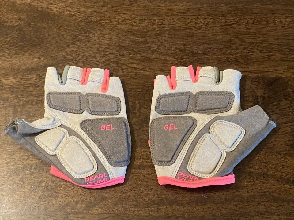 Guantes de ciclismo Pearl iZumi para mujer gris rosa acolchados transpirables M Foto 3 de 4
