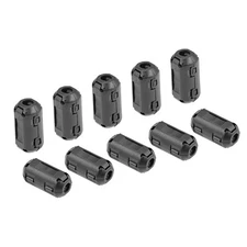 10 PACK 3.5mm Clip-On RFI EMI Filters Ferrite Cores Ring Noise Suppression Black