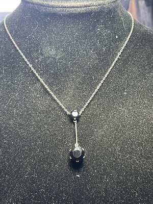 Collier Ras De Cou En Argent Massif Napoléon III Avec Onyx Noir - Bijou Ancien Poinçonné - Pierre Naturelle Sans Traitement