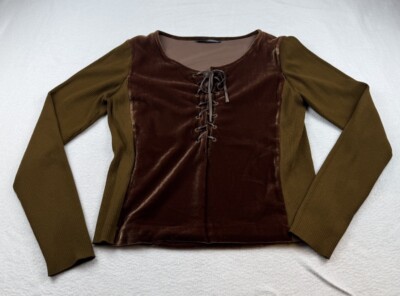 Maska Size 12 Silk Blend Velvet Ribbed Shirt