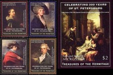 MICRONÉSIE 2003 PEINTURES D'HERMITAGE Timbres + S/S MNH Neuf LIVRAISON GRATUITE