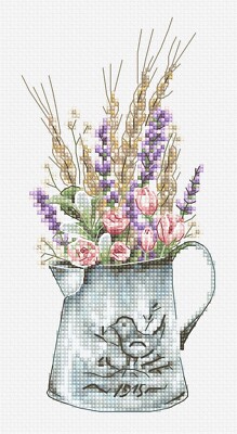 Bouquet with Lavender Cross Stitch Kit by Luca-S