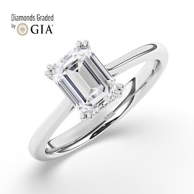 Smaragd Solitär 950 Platin Verlobungsring, 1 ct, natürlich GIA-zertifiziert
