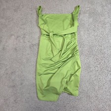 Blashe Dress Green Sheath Hi Lo Hem Sleeveless Above Knee