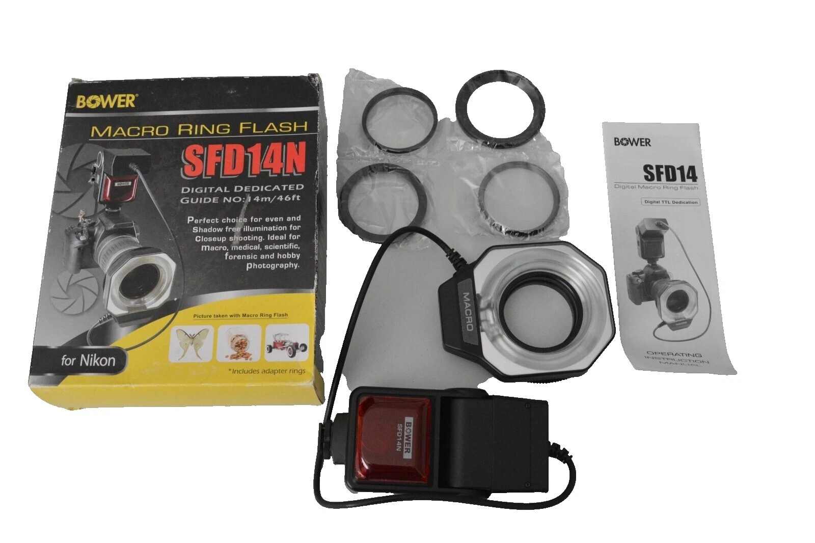 Bower anillo de luz/macro cámara Flashes para Canon