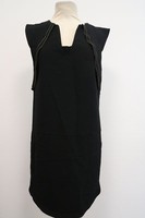 Ikks Damen Kleid Midi Dress Schwarz UK10 Gr.38 Neu