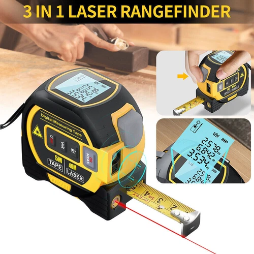 Laser Tape Measure 3 In 1 Digital Tape Measure High Precision Laser Rangefinder - Picture 2 of 9