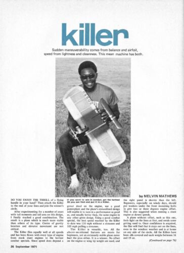 Model Airplane Plans (UC): KILLER 36" Wingspan Combat for .35 Engine - Picture 2 of 2