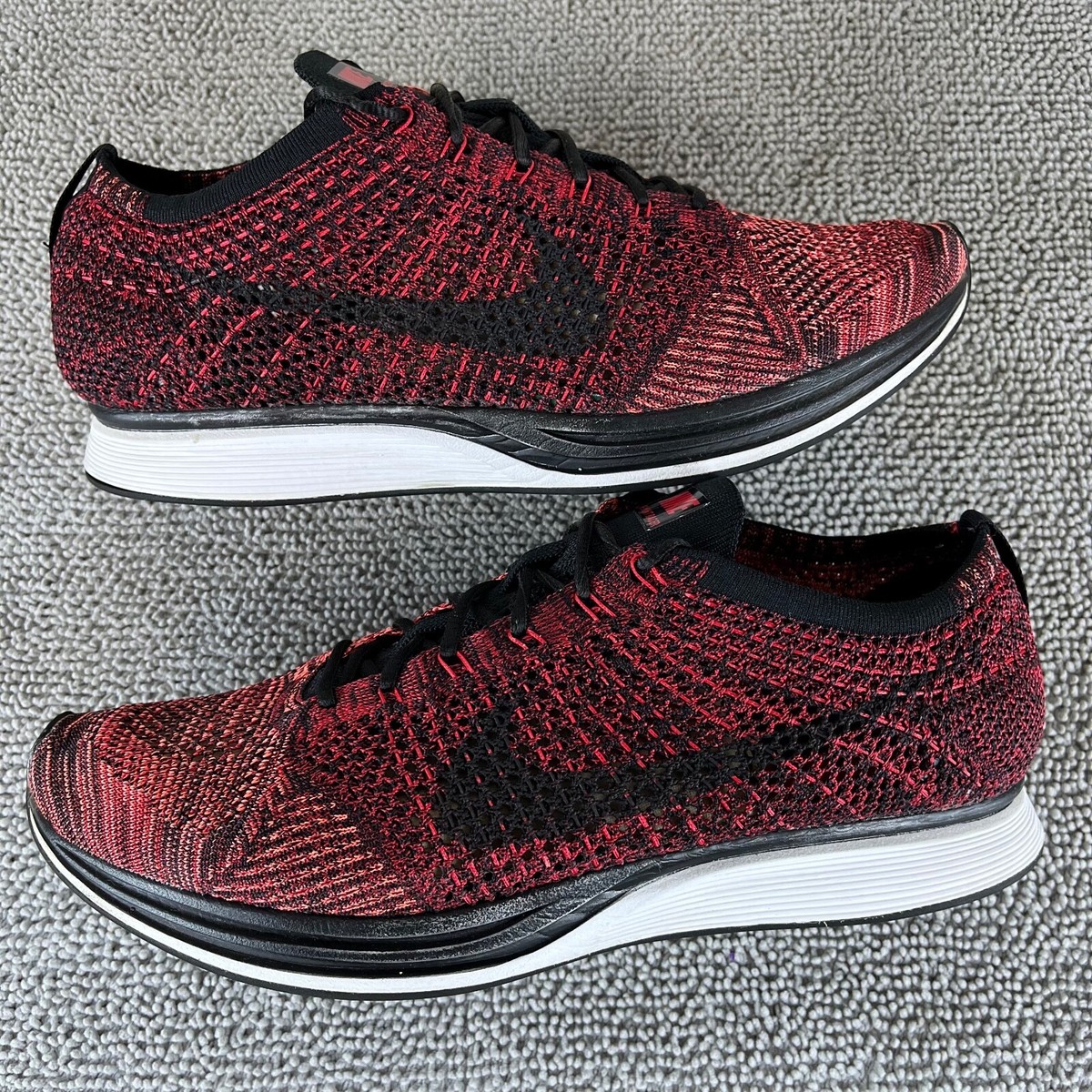 Nike Flyknit Racer Fire Rooster University Red Black Running Shoes Men's  Size 11
