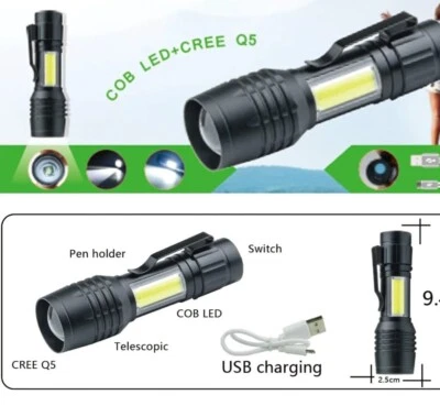 M2-TEC Taschenlampen LED super Hell Lampe Leuchtkraft Polizei USB AUFLADBAR Camping Top