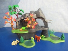 Jaskinia z epoki kamienia wiele roślin ognistych tygrys szablasty v zestaw 5100 PLaymobil 3580