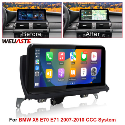 CarPlay Android Auto 10.25'' Linux Screen For BMW X5 E70 E71 2007-2010 CCC System