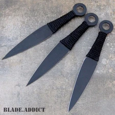 3PC 6.5" Ninja Tactical Combat KUNAI Throwing Knife Set w Sheath Ninjutsu