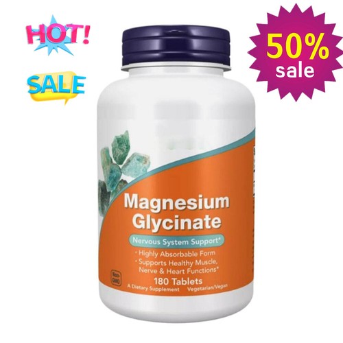 Magnesiumglycinat 180 Tabletten Nervensystem Unterstützung Natural& Safe