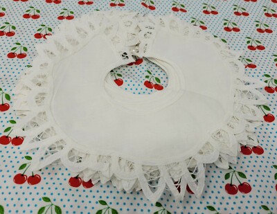 12 pcs Battenburg Lace Trim White Cotton 8'' Victorian Embroidered Dress Collar