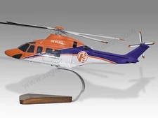 AgustaWestland AW139 Hevilift Desk Wood Helicopter New Model Small Scale 1/72