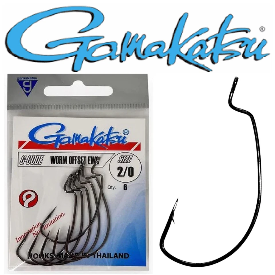 Gamakatsu Worm Offset EWG Hook Black Nickel Extra Wide Gap Finesse Haken - Bild 1 von 1