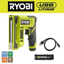 RYOBI USB Lithium 4-in-1 Cordless Stapler/Nailer Kit w/ 3.0Ah Battery & Cable