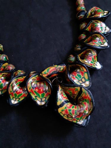 Vintage artisan hand made polymer necklace