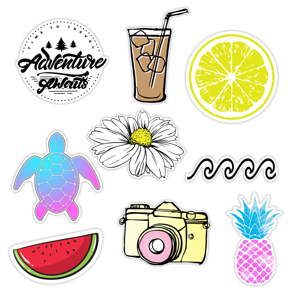 VSCO Stickers Beach Waterproof Water Bottle Stickers Hydro Flask