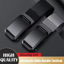 Mens Ratchet Belt Nylon Web Belts with Automatic Slide Buckle Tactical 47.2" USA